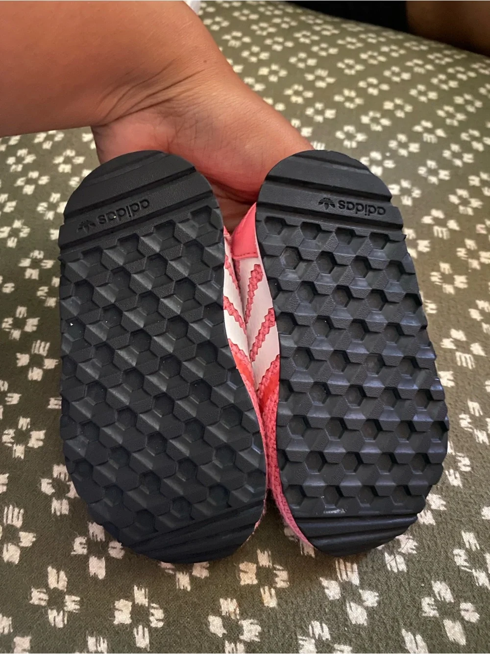 adidas Pink and White Baby Walker Sneakers